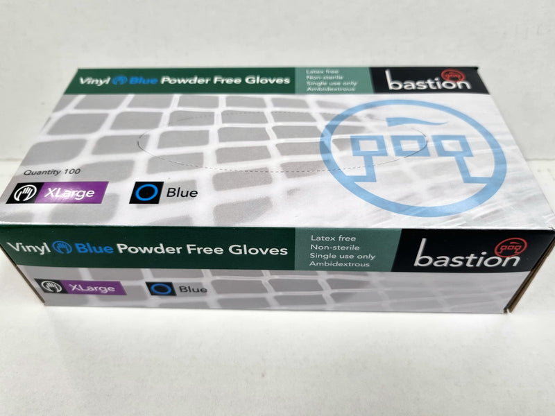 Bastion Vinyl Powder Free Gloves - BLUE