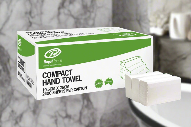 Compact Interleaved Paper Hand Towel (19cm x 25cm) - Made in Australia