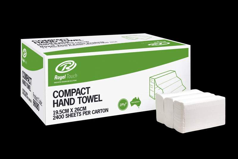 Compact Interleaved Paper Hand Towel (19cm x 25cm) - Made in Australia
