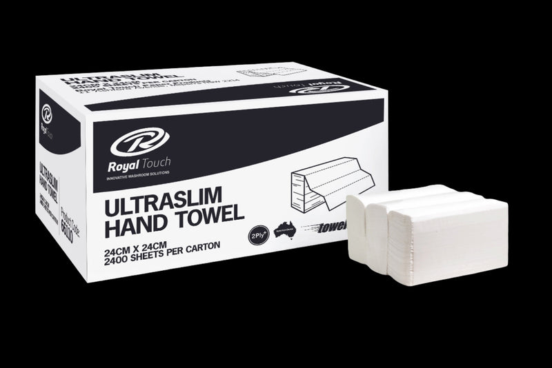 Ultraslim Interleaved Paper Hand Towel (2 ply; 24cm x 24cm) - Made in Australia