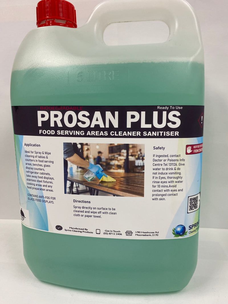 Prosan Plus - Food Serving Areas Cleaner Sanitiser - Sprint Cleaning Products