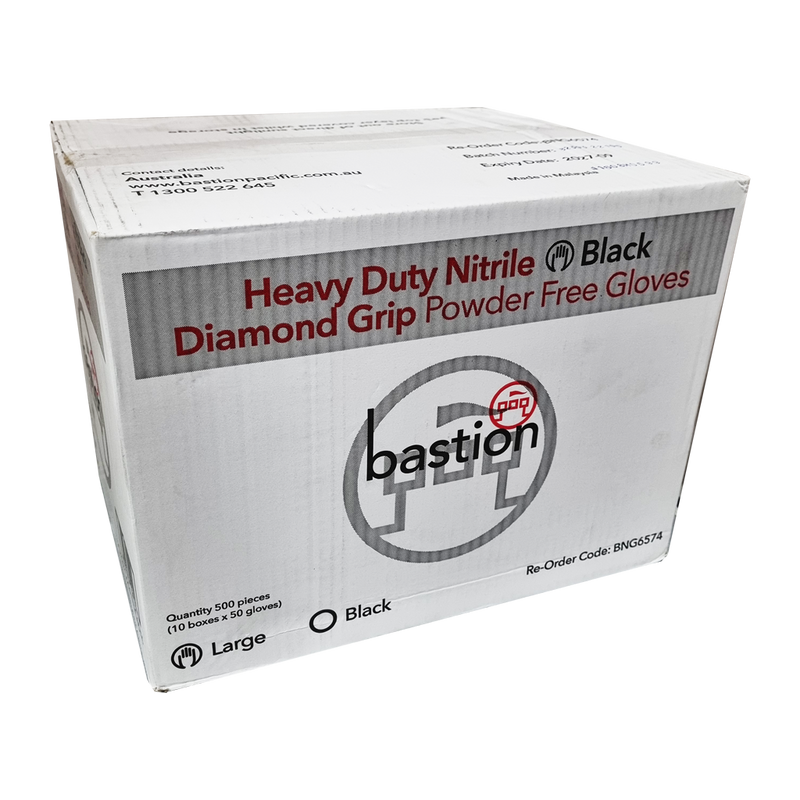 Nitrile Black Diamond Grip Heavy Duty Gloves TGA - Bastion