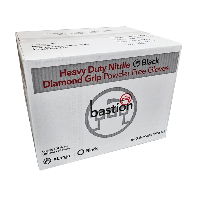 Nitrile Black Diamond Grip Heavy Duty Gloves TGA - Bastion