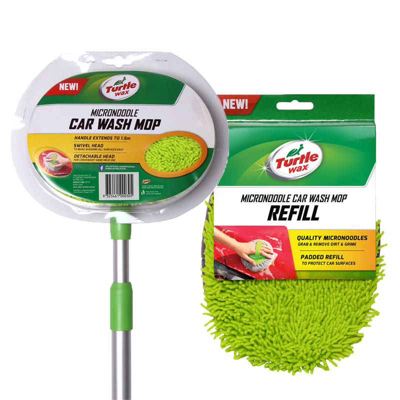 Car Wash Microfibre Extendable Mop & Detachable Washing Mitt - Turtle Wax