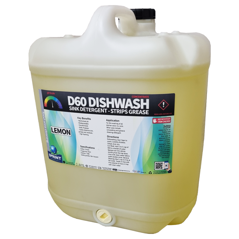 D60 Dishwashing Detergent Range - Sprint Cleaning Products