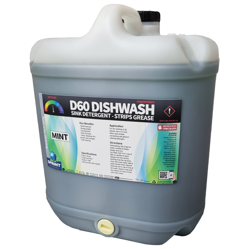 D60 Dishwashing Detergent Range - Sprint Cleaning Products