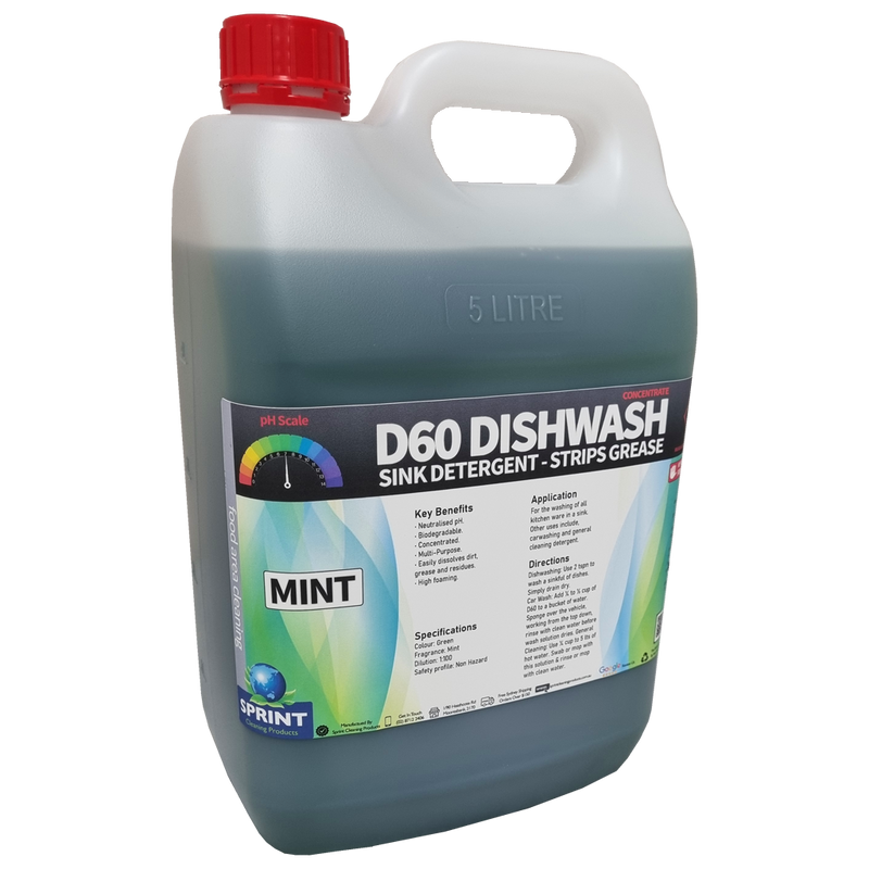 D60 Dishwashing Detergent Range - Sprint Cleaning Products