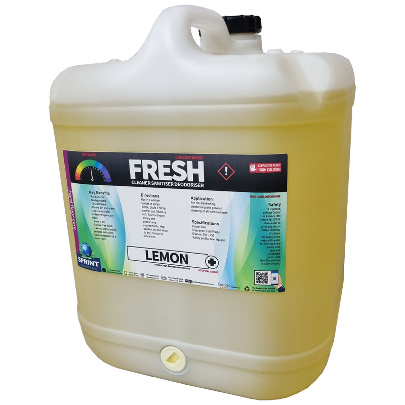 Fresh Cleaner Sanitiser Deodoriser Disinfectant - Lemon - Sprint Cleaning Products