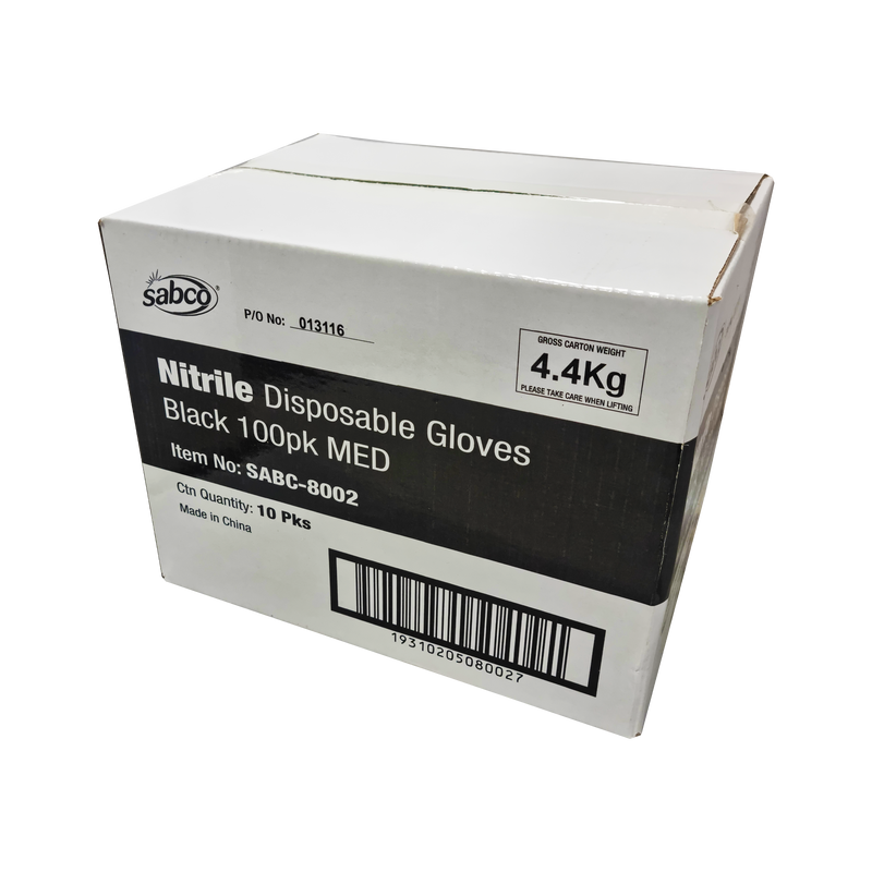 Nitrile Disposable Black Gloves - Sabco