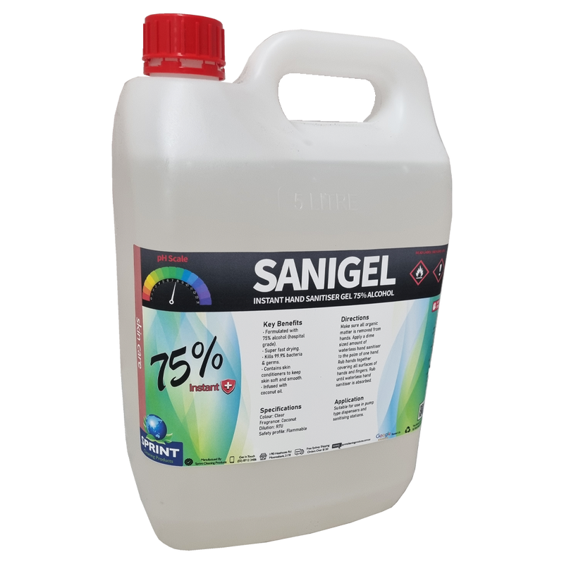 Sanigel Hand Sanitiser Gel 75% Alcohol - Sprint Cleaning Products